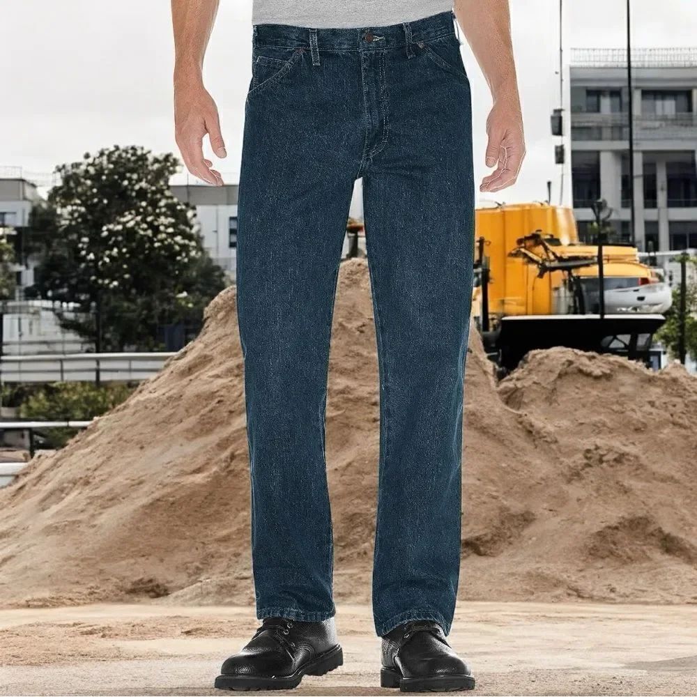 Dickies Men’s Regular Classic Fit Dark Denim Jeans Size 36x32